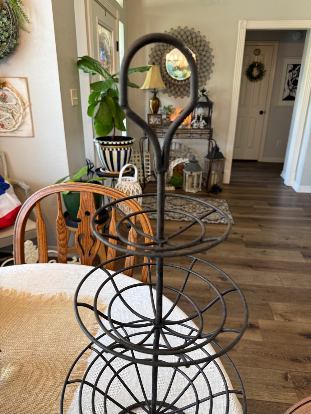 Vintage Pier 1 3 Tier Wrought Iron Fruit Stand - Picture 12 of 17